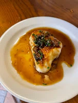 Cod Cheeks in a Chicken Sauce with Mushrooms